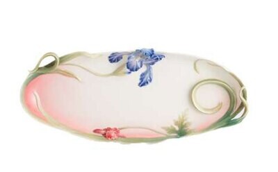 Franz Porcelain Porcelain Fringed Iris and Red Poppy Snack Tray FZ01181, MPN: FZ01181,
