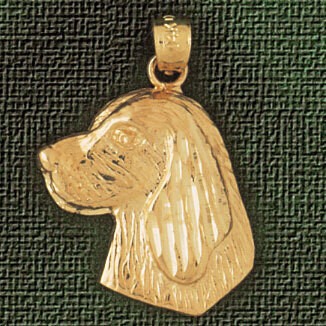 Dazzlers Jewelry Basset Hound Dog Pendant Necklace Charm Bracelet in Yellow, White or Rose Gold 212…