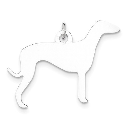 Toni Tails Engraveable Small Grey Hound Disc Charm Sterling Silver QP4724