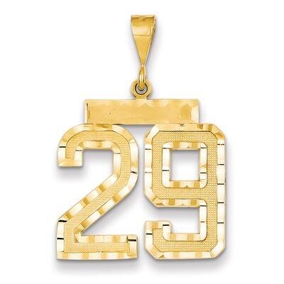 Number 29 Charm 14k Gold Large Diamond-cut LN29, MPN: LN29, 883957122205