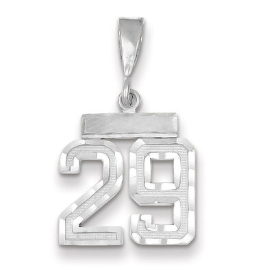 Number 29 Charm Small Diamond -cut 14k white Gold WSN29, MPN: WSN29, 883957111698