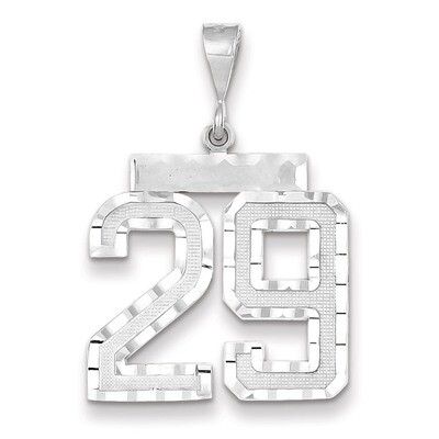 Number 29 Charm 14k white Gold Large Diamond -cut WLN29, MPN: WLN29, 883957123585