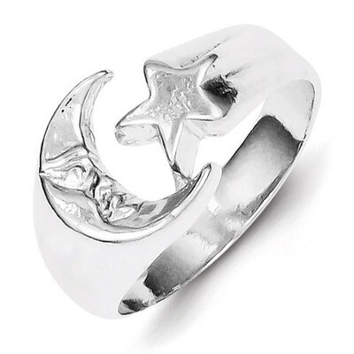 Moon &amp; Star Ring Sterling Silver QR50, MPN: QR50, 883957252506