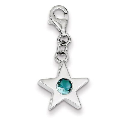 December Diamond Birthstone Star Charm Sterling Silver QC4821, MPN: QC4821, 883957217697