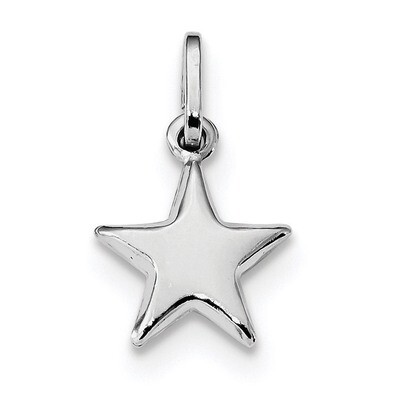 Star Charm Sterling Silver Rhodium Plated Polished QC9224, MPN: QC9224, 886774120751