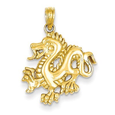 Dragon Pendant 14k Gold Solid Polished C2379, MPN: C2379, 637218105007
