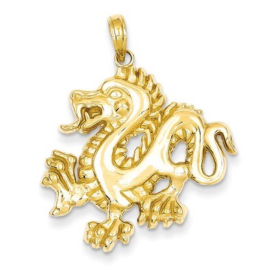 Dragon Pendant 14k Gold Solid Polished C2380, MPN: C2380, 637218104994