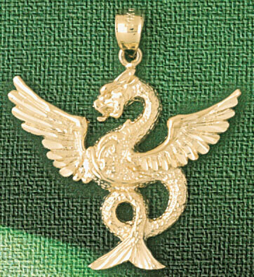 Dazzlers Jewelry Dragon Pendant Necklace Charm Bracelet in Yellow, White or Rose Gold 2391, MPN: DZ…
