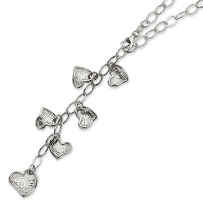 Fancy Heart Necklace Sterling Silver QV358