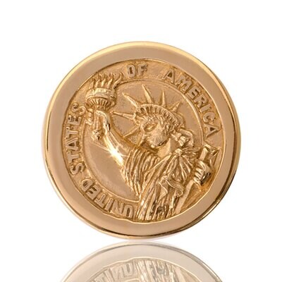 Nikki Lissoni Statue Of Liberty Gold Plated 23mm Coin C1087GS, MPN: C1087GS, 8718627462249