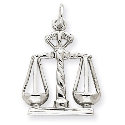 Polished Open-Backed Large Scales of Justice Charm 14k White Gold K934, MPN: K934, 883957902227