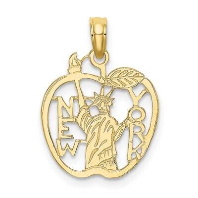 Cut-Out New York with Statue of Liberty In Apple Charm 10k Gold 10C3072, MPN: 10C3072,