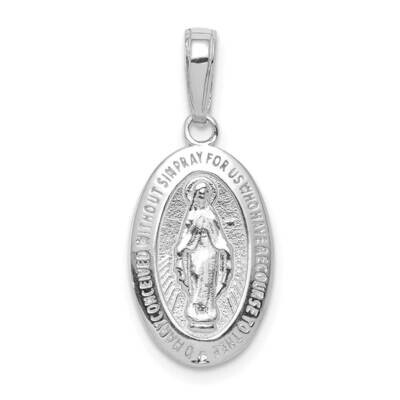 Miraculous Medal Pendant 10k White Gold 10M1431W, MPN: 10M1431W,