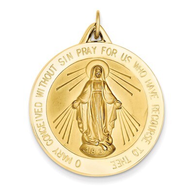 Miraculous Medal Pendant 14k Gold XAC209, MPN: XAC209, 191101376276