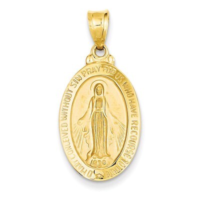 Miraculous Medal Pendant 14k Gold M1433, MPN: M1433, 637218043354