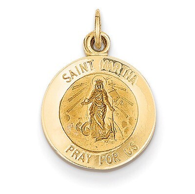 Saint Martha Medal Pendant 14k Gold XR629, MPN: XR629, 191101544439
