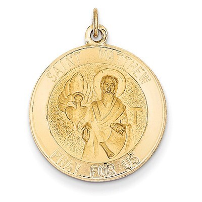 Saint Matthew Medal Pendant 14k Gold XR626, MPN: XR626, 883957422114