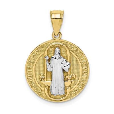 San Beito Medal Pendant 10k Gold with Rhodium 10C1450, MPN: 10C1450,