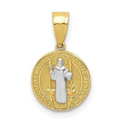 San Beito Medal Pendant 10k Gold with Rhodium 10C1452, MPN: 10C1452,