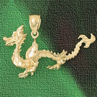 Dazzlers Jewelry Dragon Pendant Necklace Charm Bracelet in Yellow, White or Rose Gold 2385, MPN: DZ…