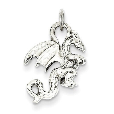 3-Dimensional Dragon Charm 14k White Gold Solid Polished C2378, MPN: C2378, 883957857411