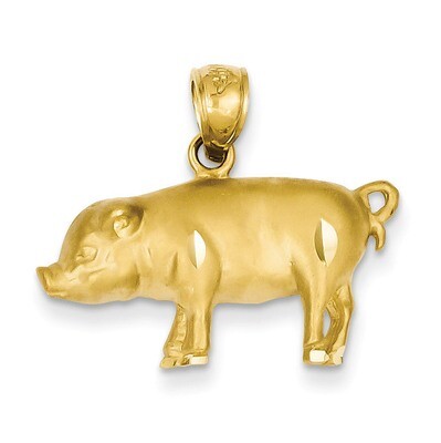 Pig Pendant 14k Gold Diamond-cut C4060, MPN: C4060, 886774090139