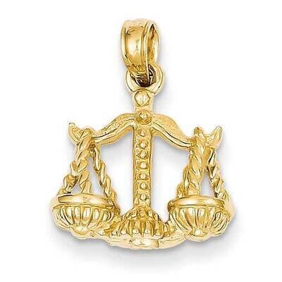 3-D Libra Zodiac Pendant 14k Gold C3149, MPN: C3149, 637218106264