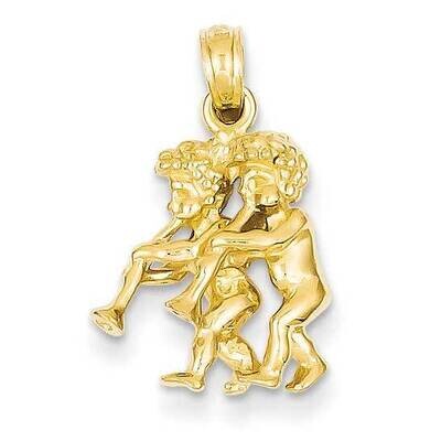 3-D Gemini Zodiac Pendant 14k Gold C3145, MPN: C3145, 637218106240
