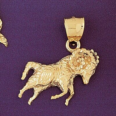 Dazzlers Jewelry Aries Ram Zodiac Pendant Necklace Charm Bracelet in Yellow, White or Rose Gold 950…