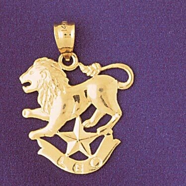 Dazzlers Jewelry Leo Lion Zodiac Pendant Necklace Charm Bracelet in Yellow, White or Rose Gold 9480…