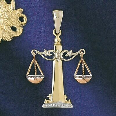 Dazzlers Jewelry Libra Scales Zodiac Pendant Necklace Charm Bracelet in Yellow, White or Rose Gold …