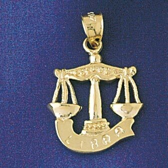 Dazzlers Jewelry Libra Scales Zodiac Pendant Necklace Charm Bracelet in Yellow, White or Rose Gold …
