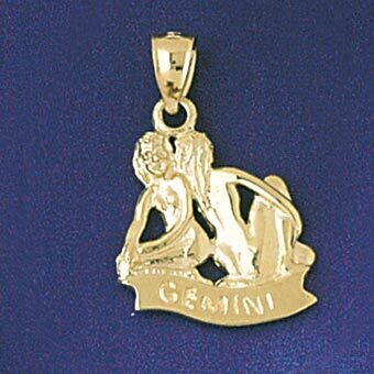 Dazzlers Jewelry Gemini Twins Zodiac Pendant Necklace Charm Bracelet in Yellow, White or Rose Gold …