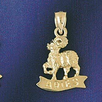Dazzlers Jewelry Aries Ram Zodiac Pendant Necklace Charm Bracelet in Yellow, White or Rose Gold 922…