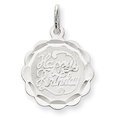 Happy Birthday Disc Charm Sterling Silver QC2467, MPN: QC2467, 191101181436