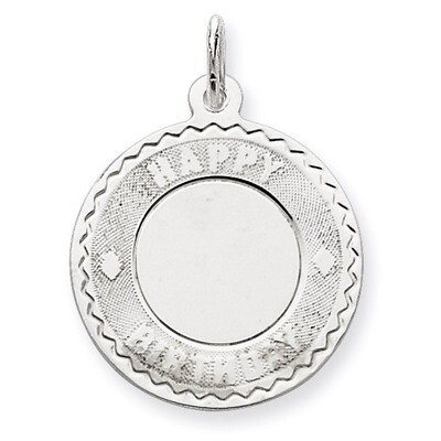 Happy Birthday Disc Charm Sterling Silver QC2473, MPN: QC2473, 191101181450