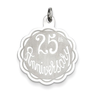 25th Anniversary Disc Charm Sterling Silver QC2285, MPN: QC2285, 883957458649