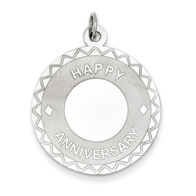 Happy Anniversary Disc Charm Sterling Silver QC2293, MPN: QC2293, 883957397672