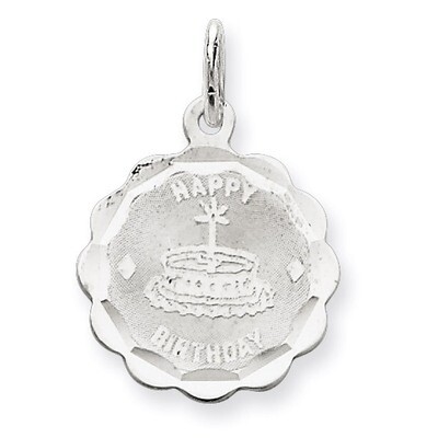 Happy Birthday Disc Charm Sterling Silver QC2466, MPN: QC2466, 883957849331