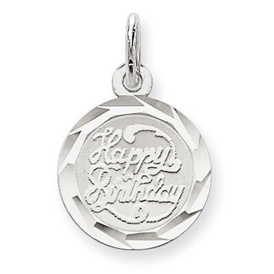Happy Birthday Disc Charm Sterling Silver QC2465, MPN: QC2465, 191101181429
