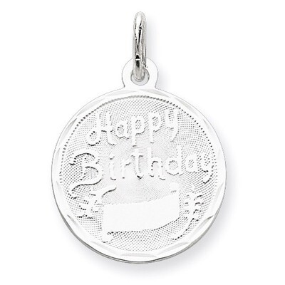 Happy Birthday Disc Charm Sterling Silver QC347, MPN: QC347, 883957849355