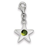 August Diamond Birthstone Star Charm Sterling Silver QC4817, MPN: QC4817, 883957217659