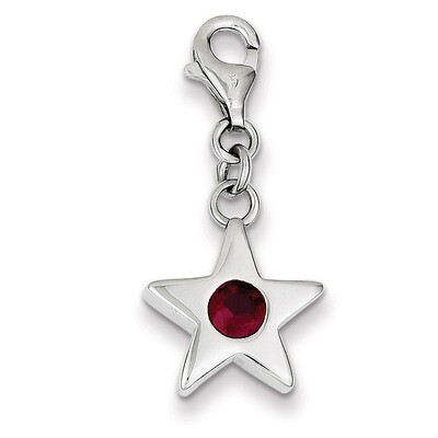 July Diamond Birthstone Star Charm Sterling Silver QC4816, MPN: QC4816, 883957217642
