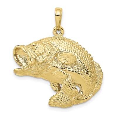 Bass Fish Jumping Pendant 10k Gold 10C3417, MPN: 10C3417,