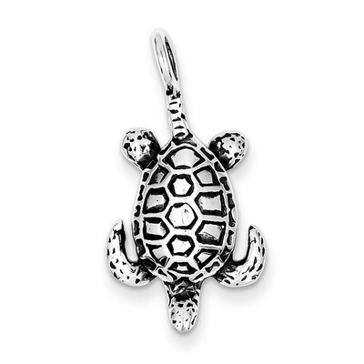 Sea Turtle Pendant Antiqued Sterling Silver QC4903, MPN: QC4903, 883957137506