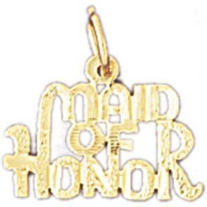 Dazzlers Jewelry Maid Of Honor Pendant Necklace Charm Bracelet in Yellow, White or Rose Gold 10400,…