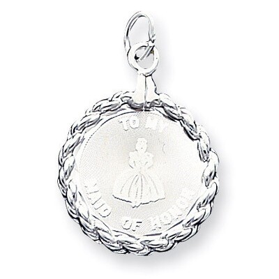 To My Maid of Honor Disc Charm Sterling Silver QC1489