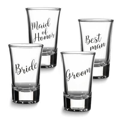 Lillian Rose Bride, Groom, Maid of Honor, and Best Man Shot Glass Set GM23948, MPN: GM23948, 710309…