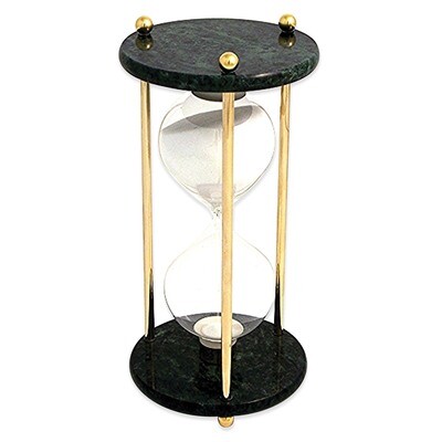 Green Marble 60 Minute Sand Timer with Brass Accents GM8804, MPN: GM8804, 797140308256