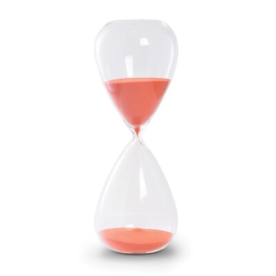 Red-Orange Sand Hand-blown Glass 90-Minute Hourglass  GM20954, MPN: GM20954, 797140008385